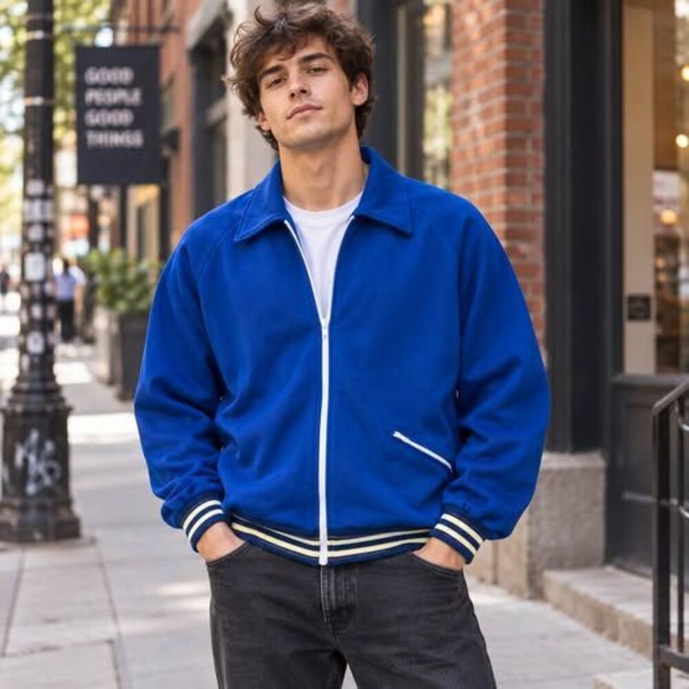 Vintage 80s White Stag x Speedo Blue Track Jacket – Japan Made XL